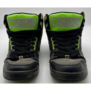 RARE Osiris NYC 83 Neon Green Black Grey Bronx Rare Y2K Skate Hi Men's Size 9